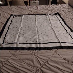 YVES SAINT LAURENT LARGE SQUARE MONOGRAM SILK SCARF